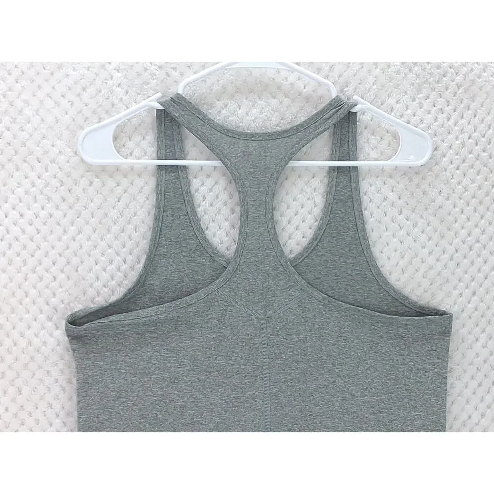 Nike Dri-Fit Slim Fit Women's Large Heather Gray Racerback Tank